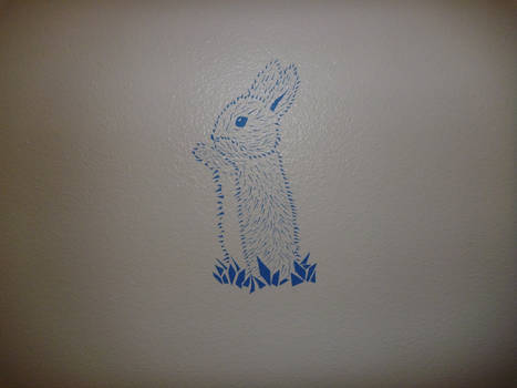 Blue tape bunny