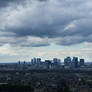 La Defense under dark clouds