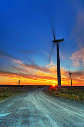 Sunset at the Windfarm SET 4