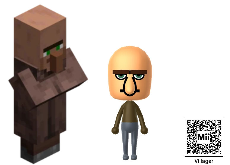 Nintendo Mii - Villager (Minecraft) by SuperCaptainN on DeviantArt