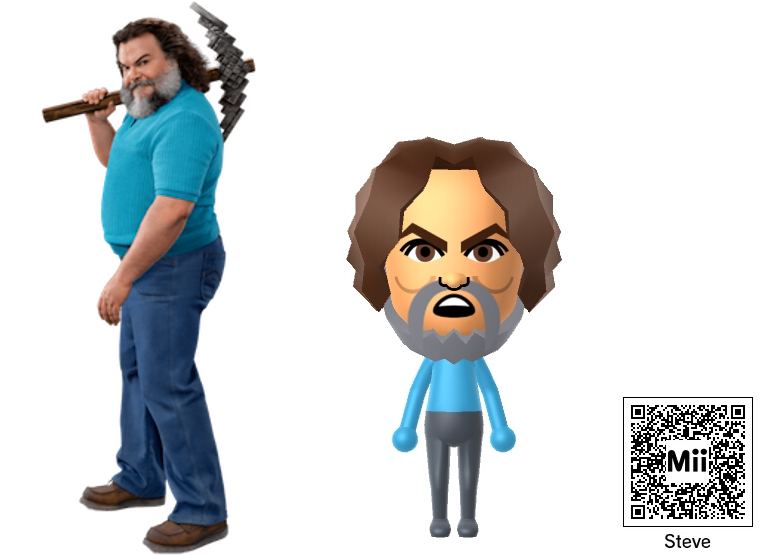 Nintendo Mii - Steve (Jack Black) by SuperCaptainN on DeviantArt Nintendo Mii - Steve (Jack Black) by SuperCaptainN on DeviantArt