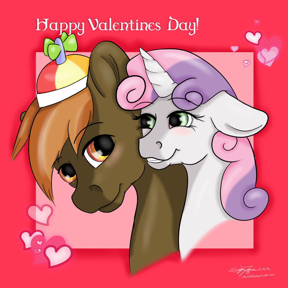 Happy Valentines Day Button Mash and Sweetie Belle