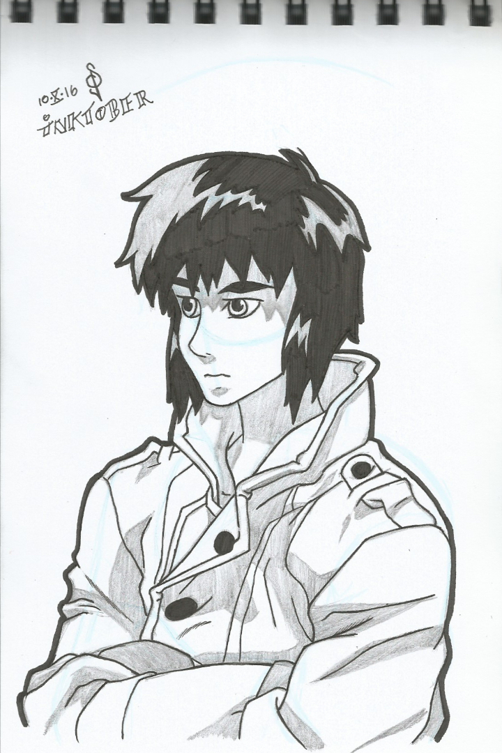 Inktober #10 - Motoko Kusanagi