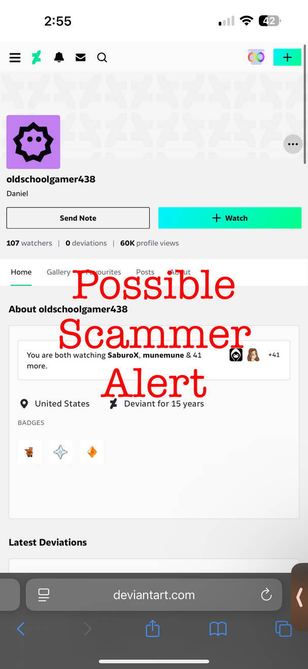 Deviantart Scams Possible Scammer Alert by LovestrongArtFan90 on DeviantArt