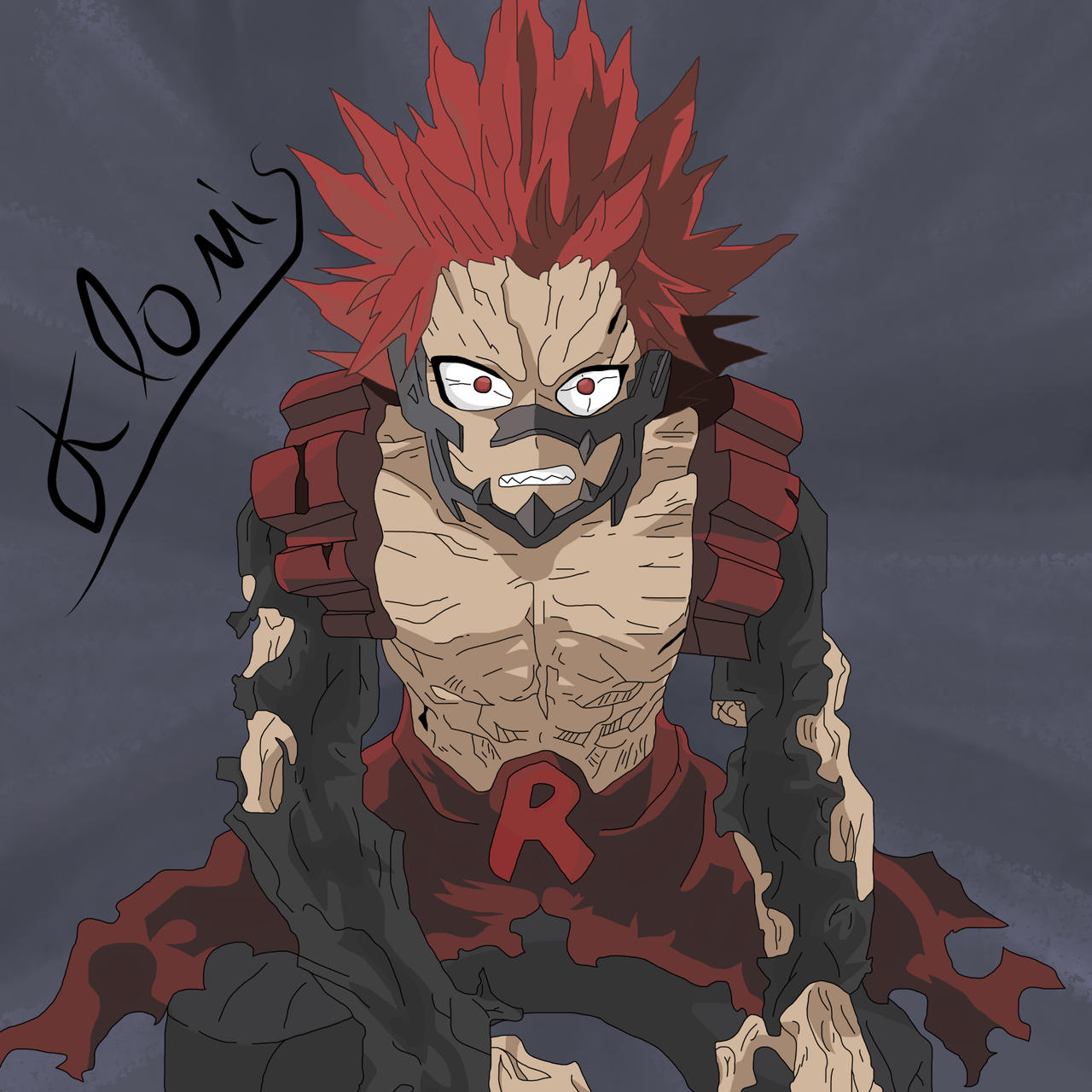 Red Mha Red Riot by KlomisArt on DeviantArt
