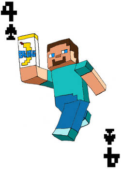 Steve From Minecraft 4 of Spades Card