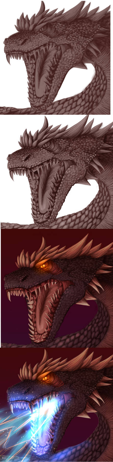Dragon Face Progress Shots by troblsomtwins829 on DeviantArt