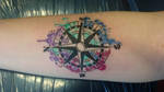 Tattoo 2 - Watercolour Compass by LeRachParade