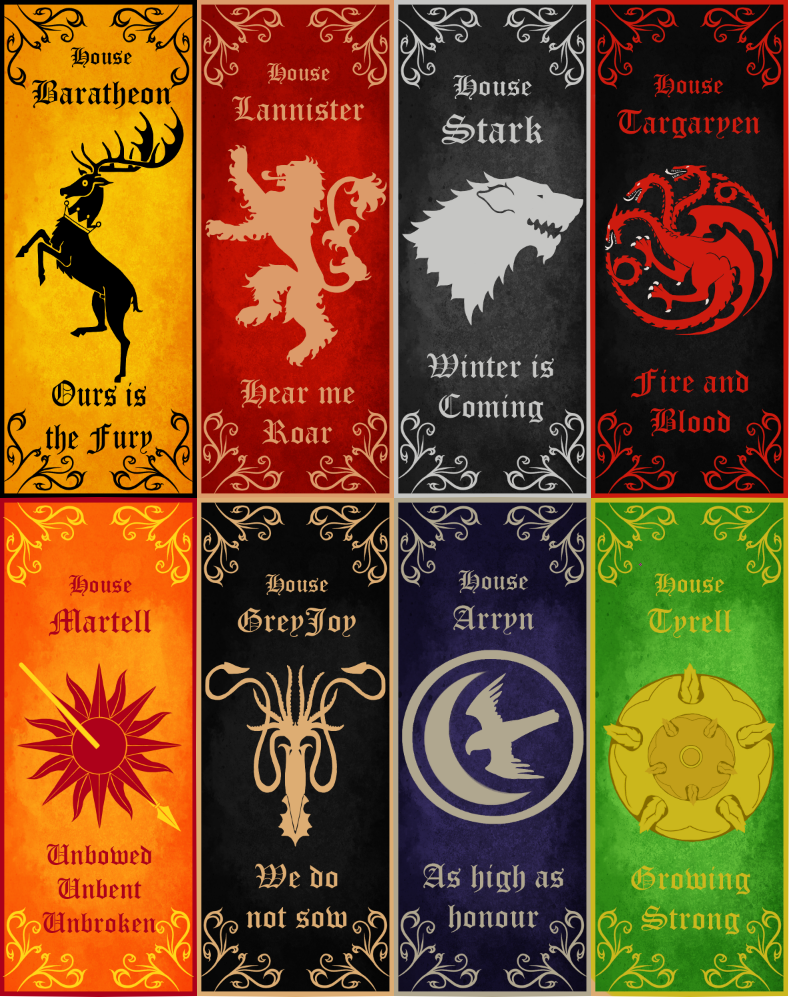 Game of Thrones bookmarks by GreyeWolf on DeviantArt