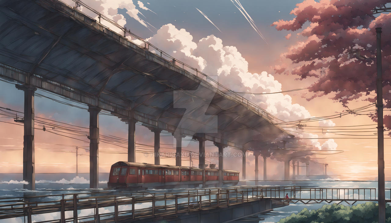 The Scene Captures A Unique Train Station By Hikarigaku On DeviantArt the-scene-captures-a-unique-train-station-by-hikarigaku-on-deviantart