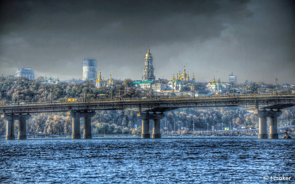 Kyiv: View from the Left Bank of the Dnipro River