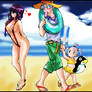 trunks and bra at the beach
