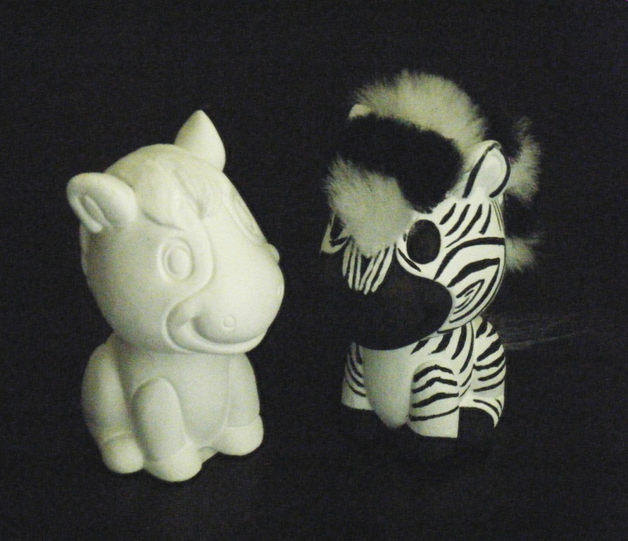 Hand Painted Zebra Bobble Head