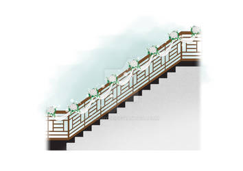 wedding stair simple deco