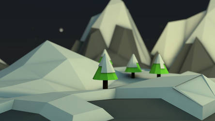 Snowy Mountains (Low Poly)