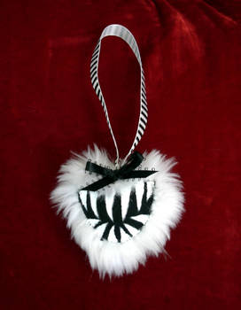 White Monster Heart Charm