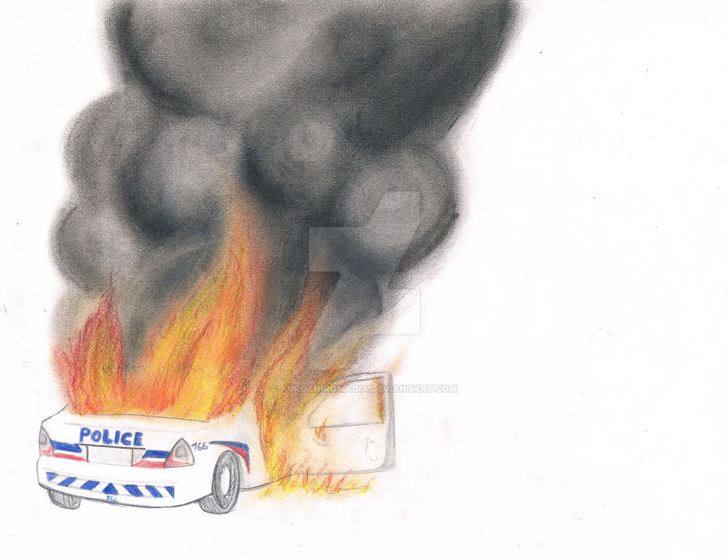 Burning police car by kuroshiromagia on DeviantArt