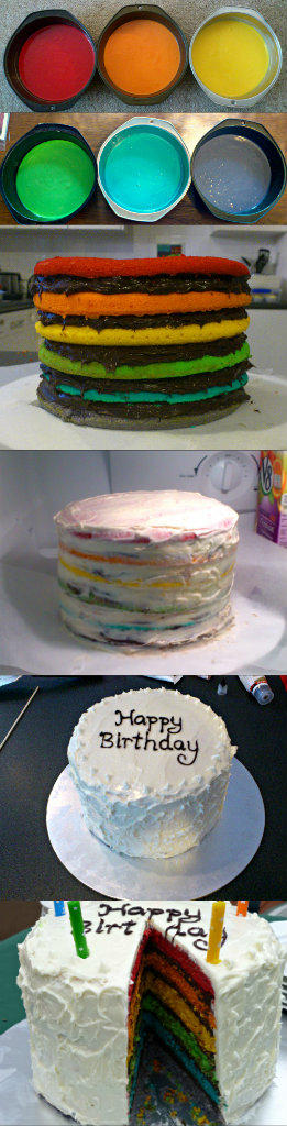 Super Epic Rainbow Cake process