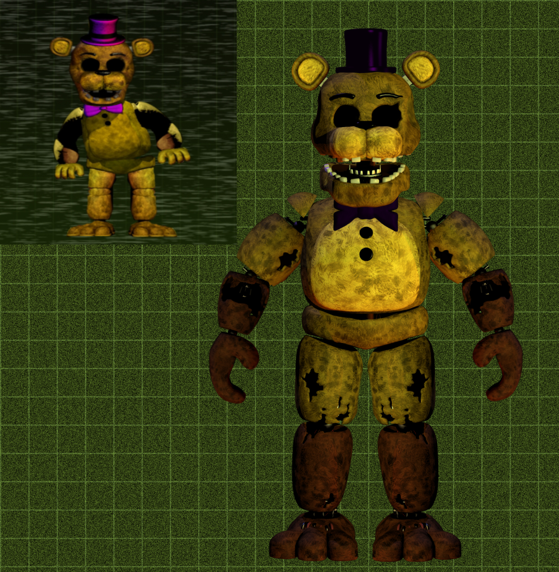 Fmr Springtrap Fredbear(one night at springtrap) remake by Silver1rabbit on DeviantArt
