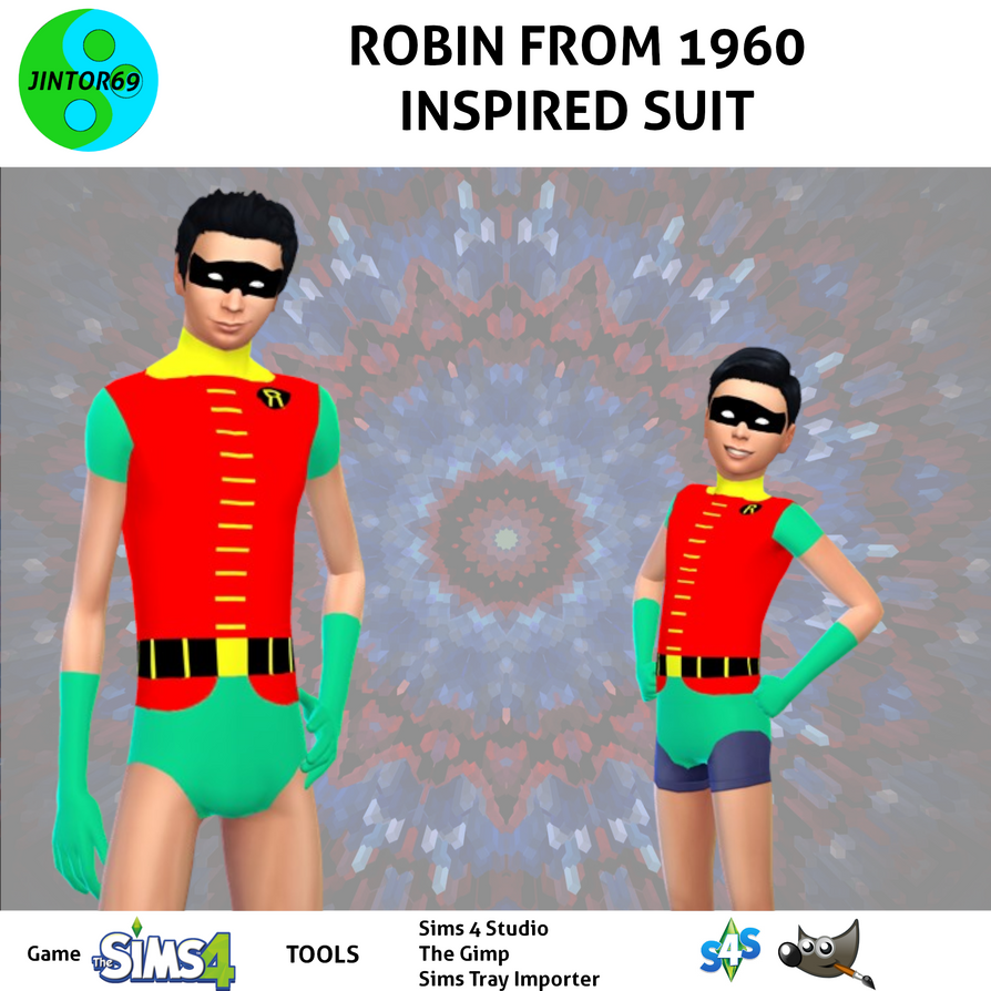 Robin Sims 4 Robin form 1960 inspired costume tights for sims 4 by jintor69 on ...