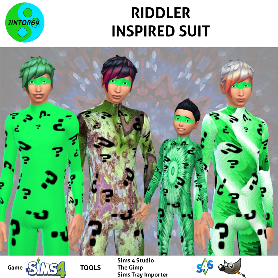 Riddler inspired costume tights for sims 4 by jintor69 on DeviantArt