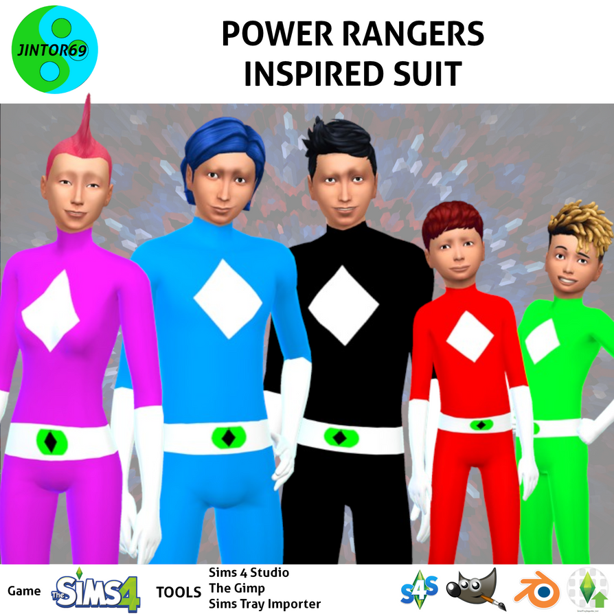 Power Rangers Inspired costume tights for sims 4 by jintor69 on DeviantArt
