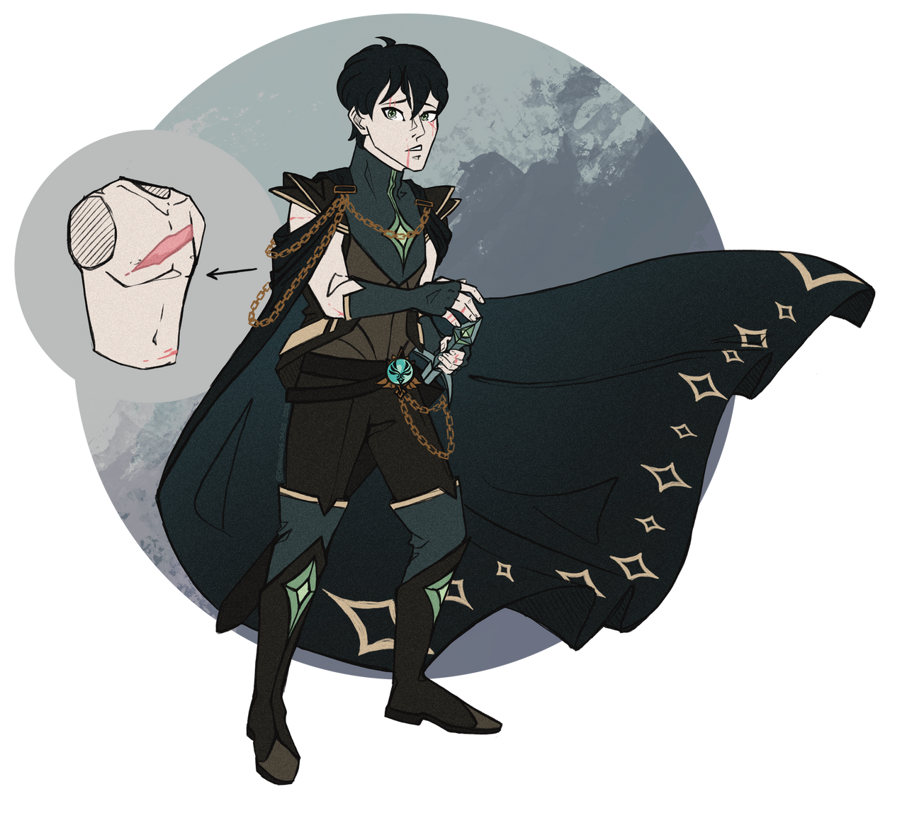 COMM - Genshin OC: Rune by DrawingJules on DeviantArt