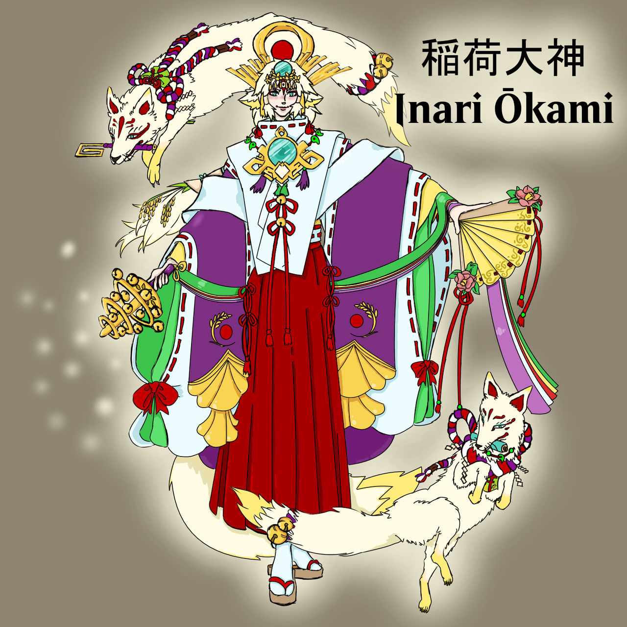 Inari Rice Goddess Inari Okami, God of Foxes, Prosperity, and Rice by ChangelingStudios on ...