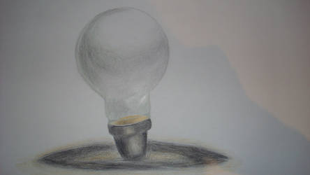 Lightbulb in colour pencils