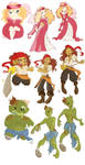 Princesses, pirates, zombies by Caravaggia