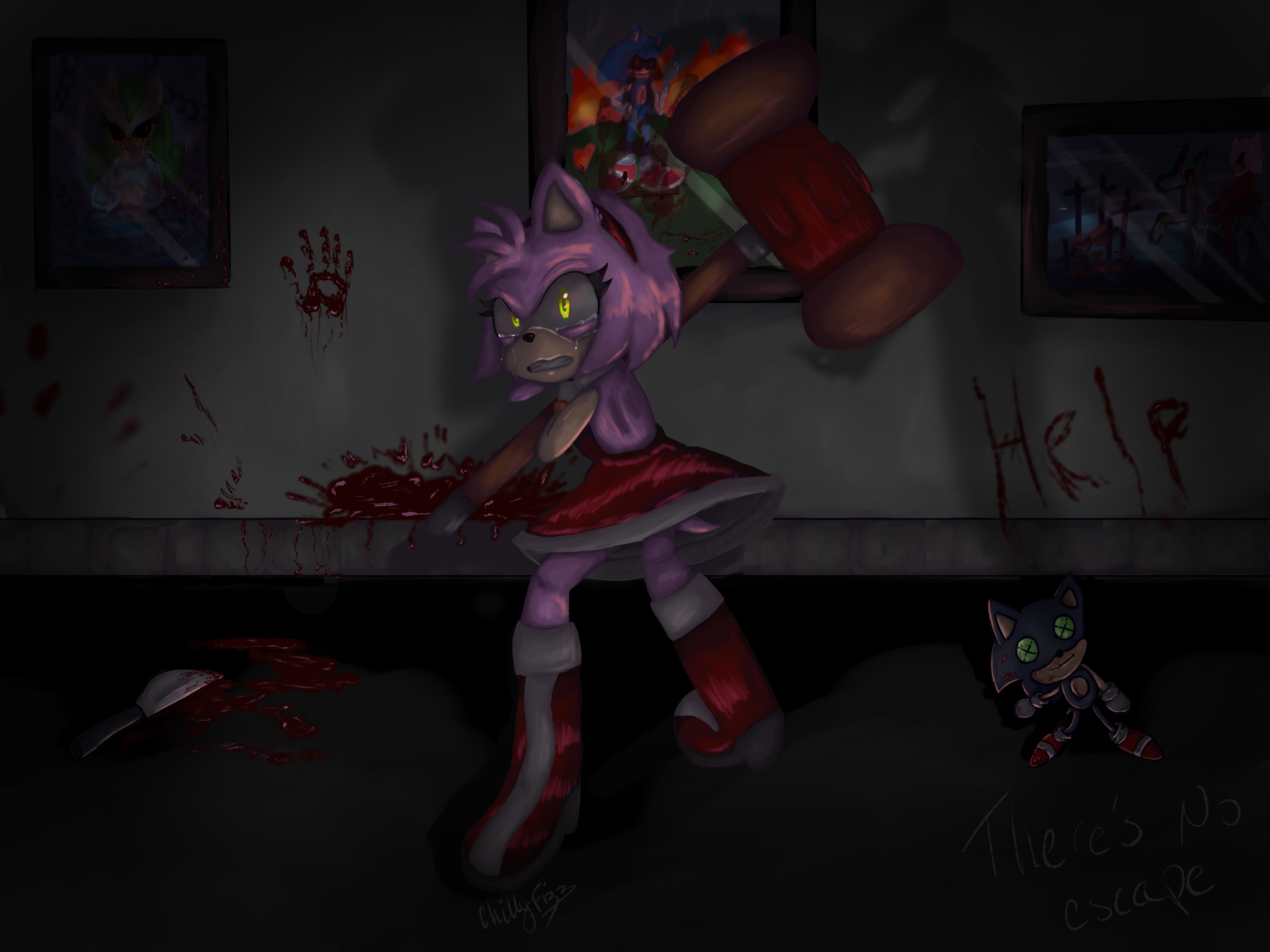Fabi (⁠◍⁠•⁠ᴗ⁠•⁠◍⁠)🎄 on X: //GORE WARNING . . . . I don't know if there  is an amy rose in sonic exe PC port so I designed one,it does not look very