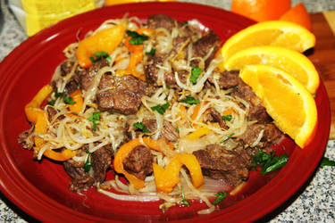 Orange Beef Chow Mein