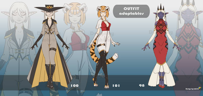 [Set price OPEN] Sexy outfit adoptable #98/100/101