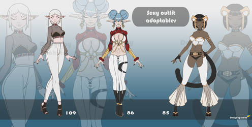 [Set price OPEN] Sexy outfit adoptables #85/86/109 by tohi-ta