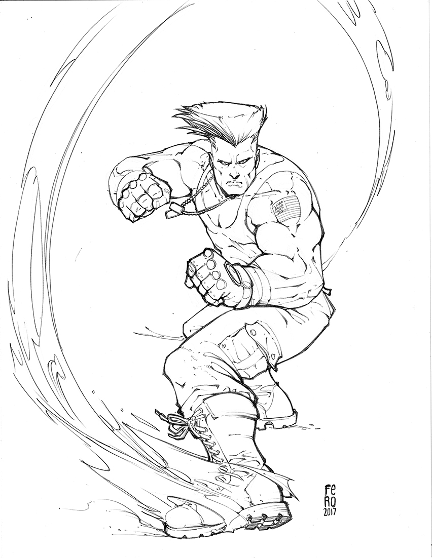 STREET FIGHTER II: Guile (LINES) by CrescentDebris on DeviantArt