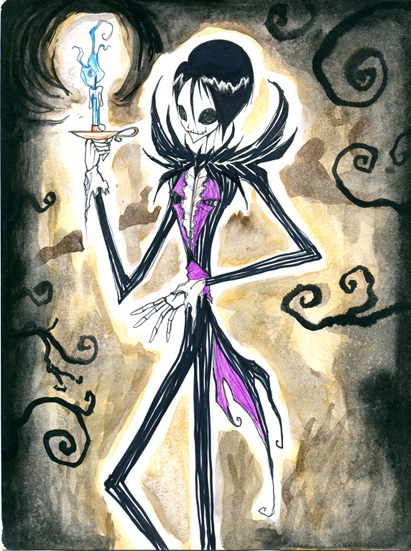 John Skellington with candle