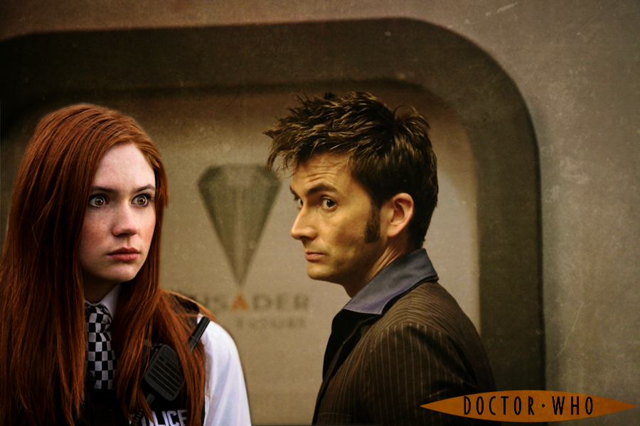 Amy Pond and 10th Doctor AU Poster