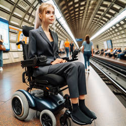 Business girl in wheelchair