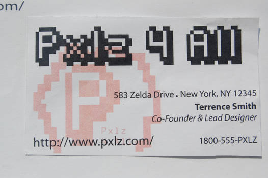 'Pxlz4All' business card