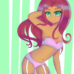 (Commission) Starfire The Lingerie Model