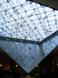 Louvre Interior. Glass Pyramid