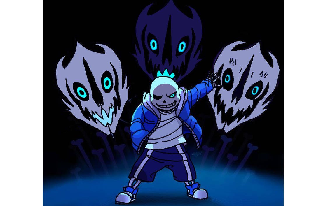 Gaster Ult Sans with Gaster Blaster by TheUltimatePugfan on DeviantArt