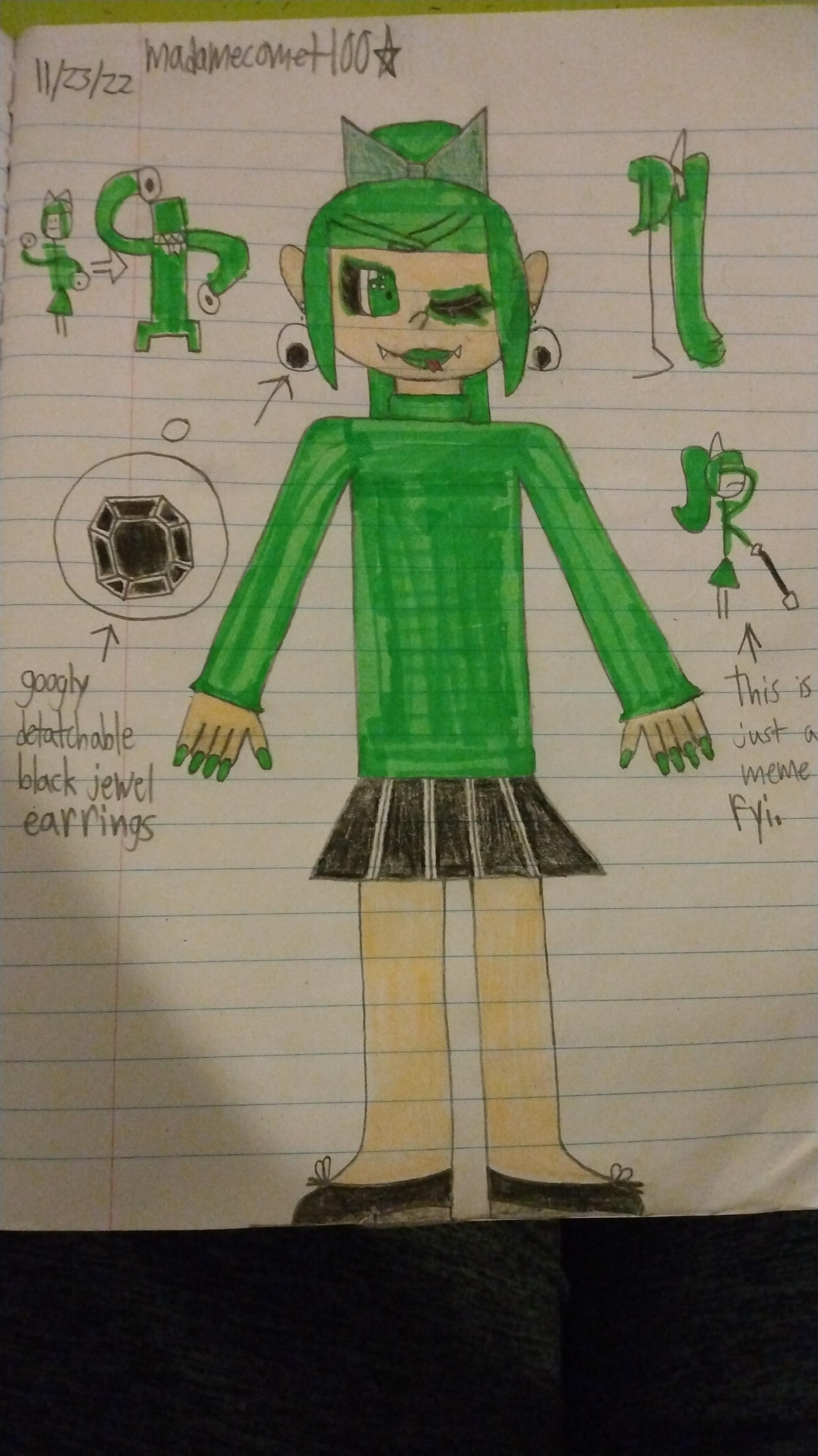 Anime Girl Rainbow Friends: Green