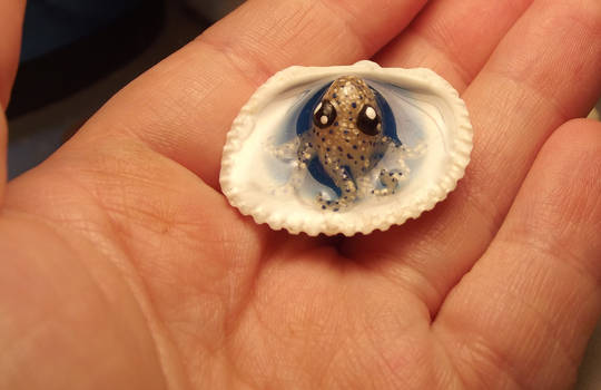 Cute baby octopus in a glow shell