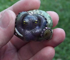 Purple and Green Octopus shell charm