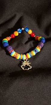 Handmade Pride stretchy rainbow diffuser bracelet