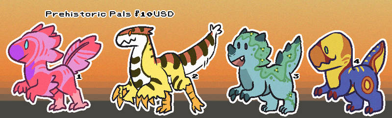 Prehistoric Pals Adoptables!