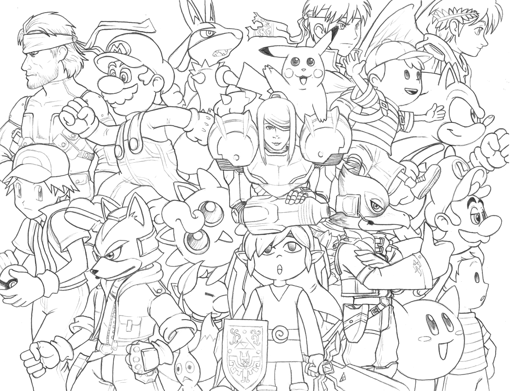 Smash Bros Lineart