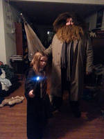 Hermione and Hagrid Cosplays