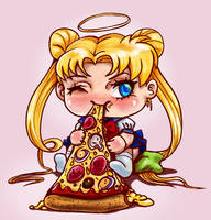 YCH- Chibi pizza Serena (SAILOR MOON) Art finished